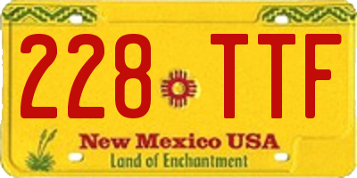 NM license plate 228TTF