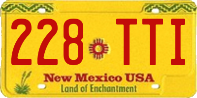 NM license plate 228TTI