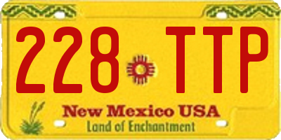 NM license plate 228TTP