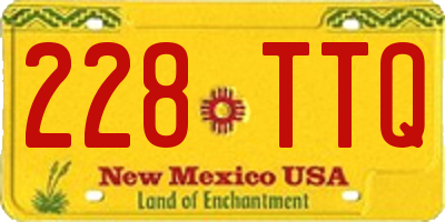 NM license plate 228TTQ