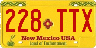 NM license plate 228TTX