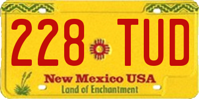 NM license plate 228TUD