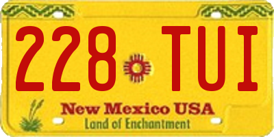 NM license plate 228TUI