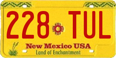 NM license plate 228TUL