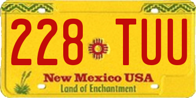 NM license plate 228TUU