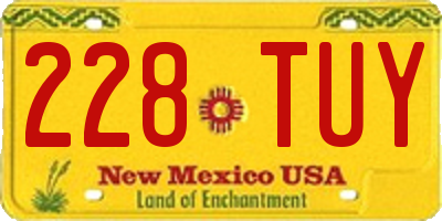 NM license plate 228TUY