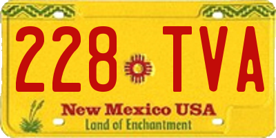 NM license plate 228TVA