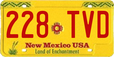 NM license plate 228TVD