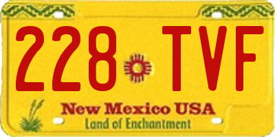 NM license plate 228TVF