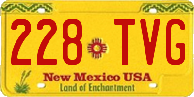 NM license plate 228TVG
