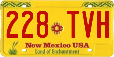 NM license plate 228TVH