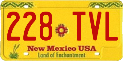 NM license plate 228TVL