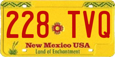 NM license plate 228TVQ
