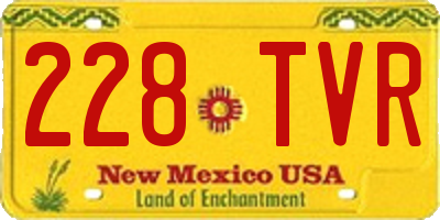 NM license plate 228TVR