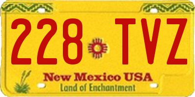 NM license plate 228TVZ
