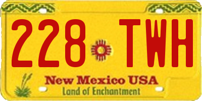 NM license plate 228TWH