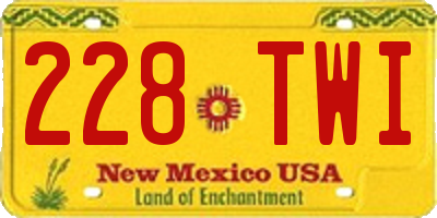 NM license plate 228TWI