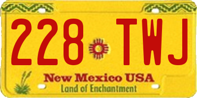 NM license plate 228TWJ