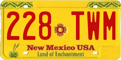 NM license plate 228TWM
