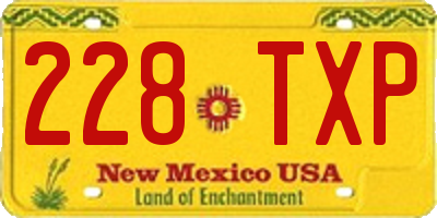 NM license plate 228TXP