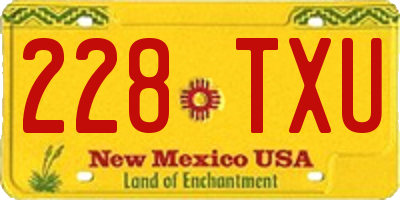 NM license plate 228TXU