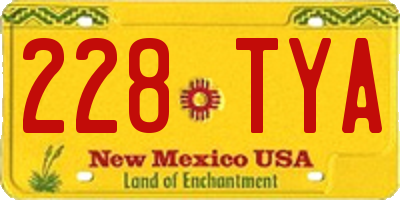 NM license plate 228TYA