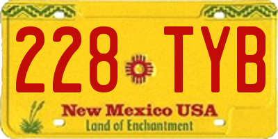 NM license plate 228TYB