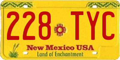 NM license plate 228TYC