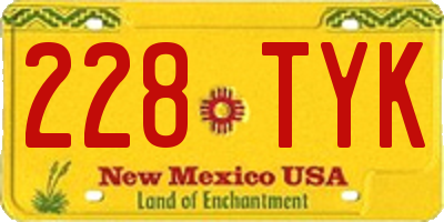 NM license plate 228TYK