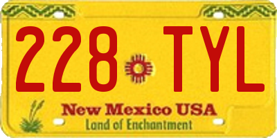 NM license plate 228TYL
