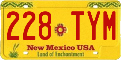 NM license plate 228TYM