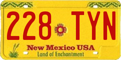 NM license plate 228TYN