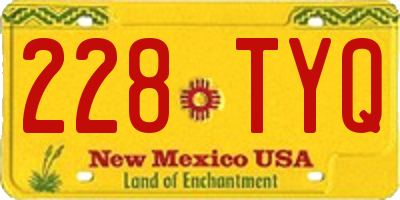 NM license plate 228TYQ