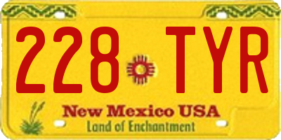 NM license plate 228TYR