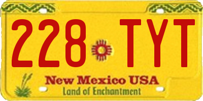 NM license plate 228TYT