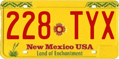 NM license plate 228TYX