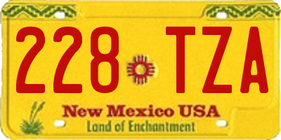 NM license plate 228TZA