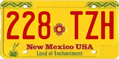 NM license plate 228TZH