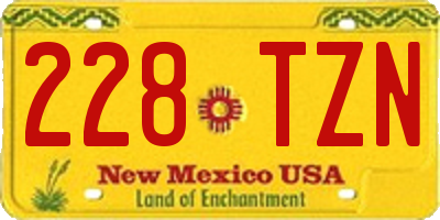 NM license plate 228TZN