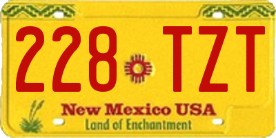 NM license plate 228TZT