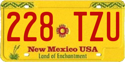 NM license plate 228TZU