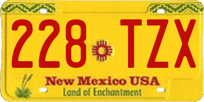 NM license plate 228TZX