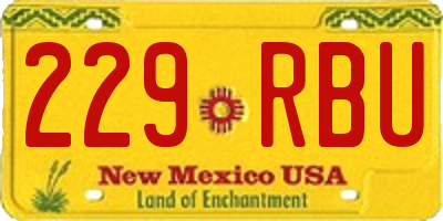 NM license plate 229RBU