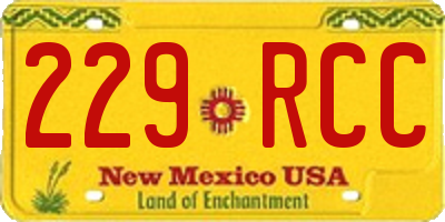 NM license plate 229RCC