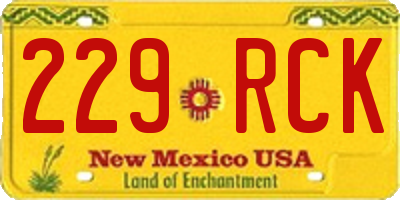 NM license plate 229RCK