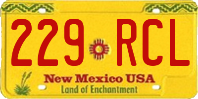 NM license plate 229RCL