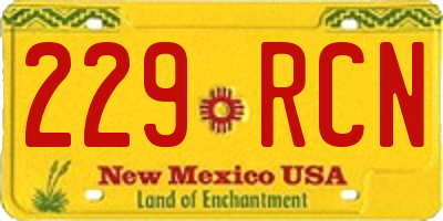 NM license plate 229RCN