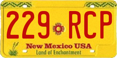 NM license plate 229RCP