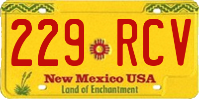 NM license plate 229RCV