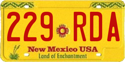 NM license plate 229RDA